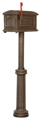 Traditional Curbside Mailbox with Bradford Surface Mount Mailbox Post