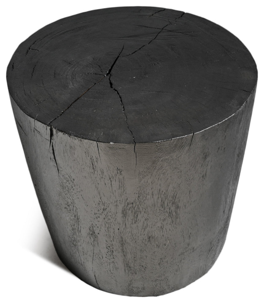 Solid Ebony Stump Stool Table