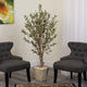 5' Olive Artificial Tree, Country White Planter