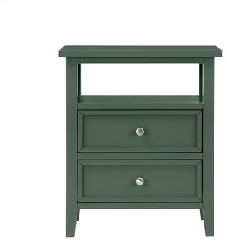 Walker Vintage Green 2 Drawer Nightstand