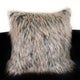 Plutus Gray Foxy Brown Gray Animal Faux Fur Luxury Throw Pillow, 24"x24"