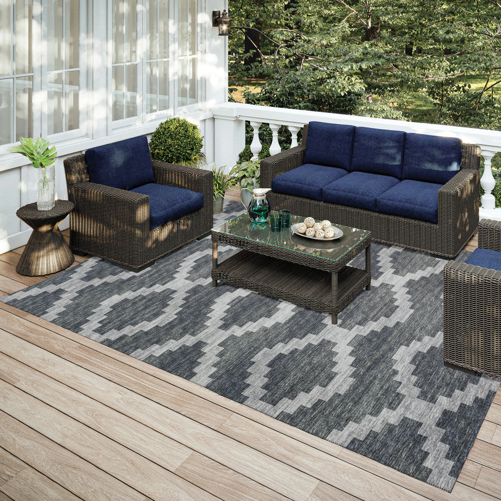 Indoor/Outdoor Sedona SN9 Midnight Machine Washable 9' x 12' Rug