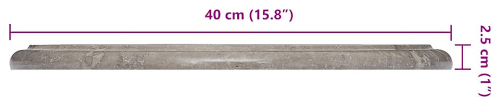 vidaXL Table Top Dining Table Top Replacement for Office Gray Ã˜15.7"x1" Marble
