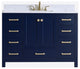 48" Bathroom Cabinet Countertop Set, Blue, Center