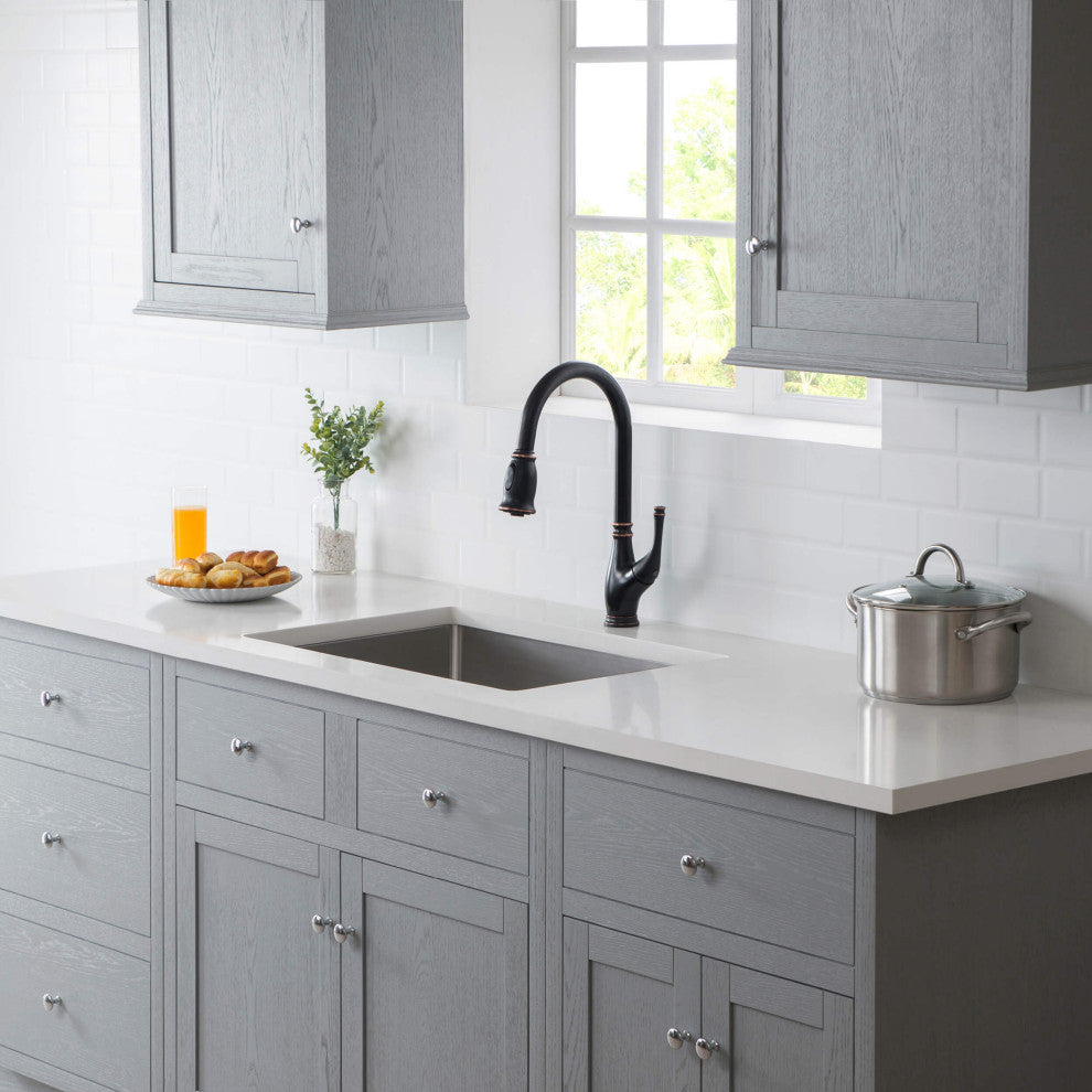 KIBI Handcrafted Undermount Single Bowl 16 gauge Stainless Steel Kitchen Sink, 2