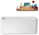 59" Streamline Freestanding Tub and Tray With Internal Drain