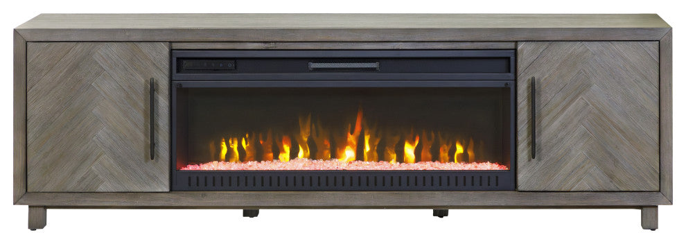 80" Fireplace Console Entertainment, Gray