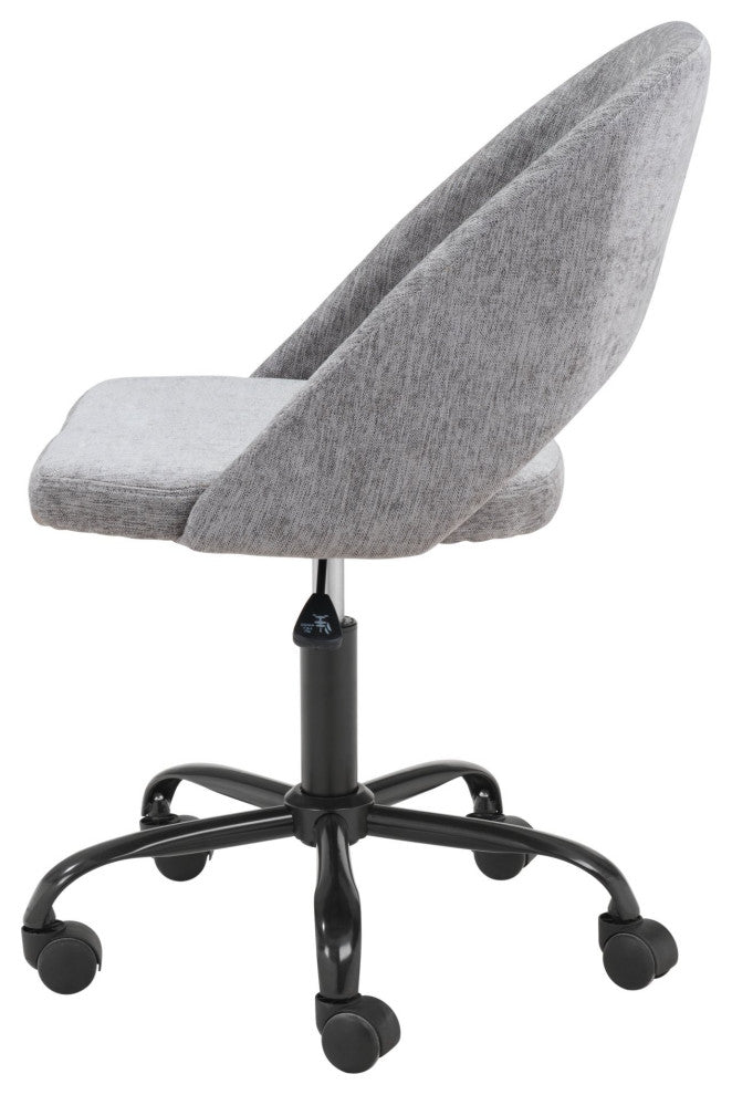 Computer Work Chair, Steel Metal, Gray, Black, Home Business Office