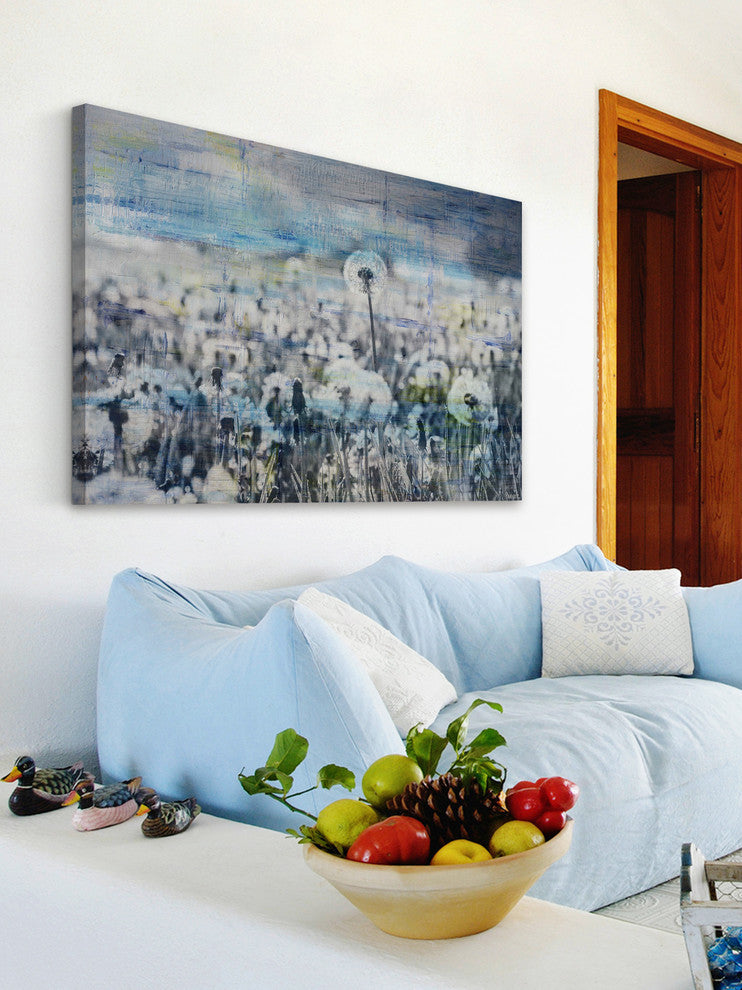 "Dandelion Sea" Painting Print on Wrapped Canvas, 30"x20"