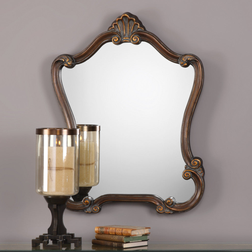 35" Traditional Bronze Bronze Mirror