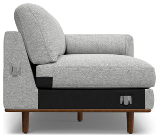 Morrison Mid Century Left Sectional Wide Sofa Tightly Woven Performance Fabric, Mist Grey