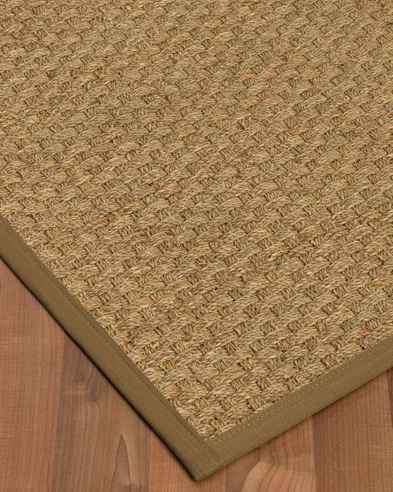 Natural Area Rugs Made in USA Basketweave Seagrass Rug, Squirrel, 8'' X 10''