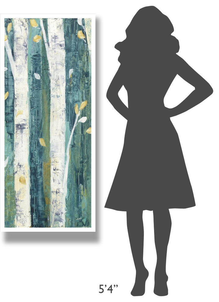 "Birches in Spring Panel II" Digital Paper Print by Julia Purinton, 22"x52"