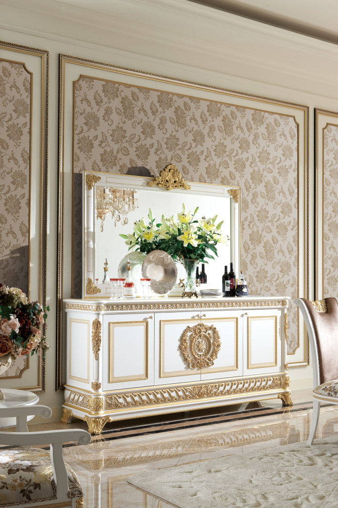 Infinity 87" Buffet, White&gold