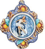 Hand Painted Swan Ballet Scenic  Ornament