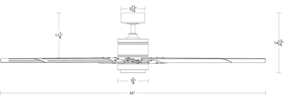 Renegade 1 Light 66 in. Indoor Ceiling Fan, 2700K, Graphite Weathered Wood