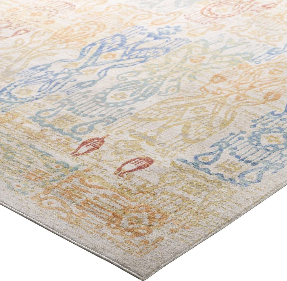 Modern Urban Living Area Rug Runner, Multi-Color
