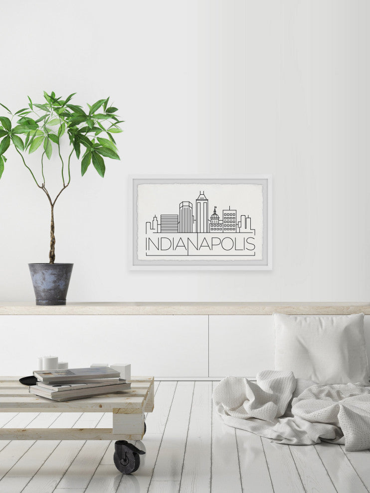 "Indianapolis Skyline" Framed Painting Print, 18x12