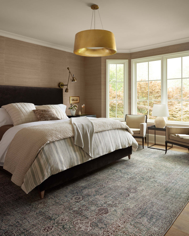 Chris Loves Julia x Loloi Jules Emerald / Antique Ivory 3''-6" x 5''-6" Accent Rug
