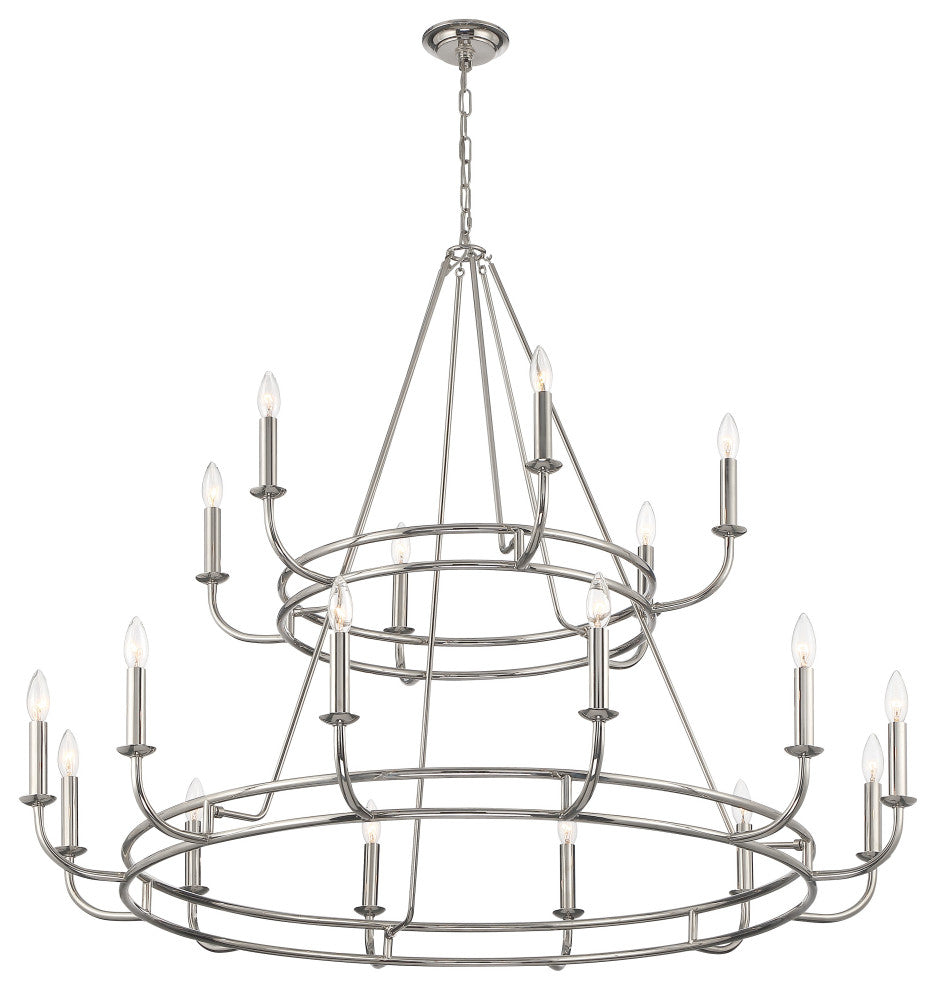 Bailey 18-Light Polished Nickel Chandelier