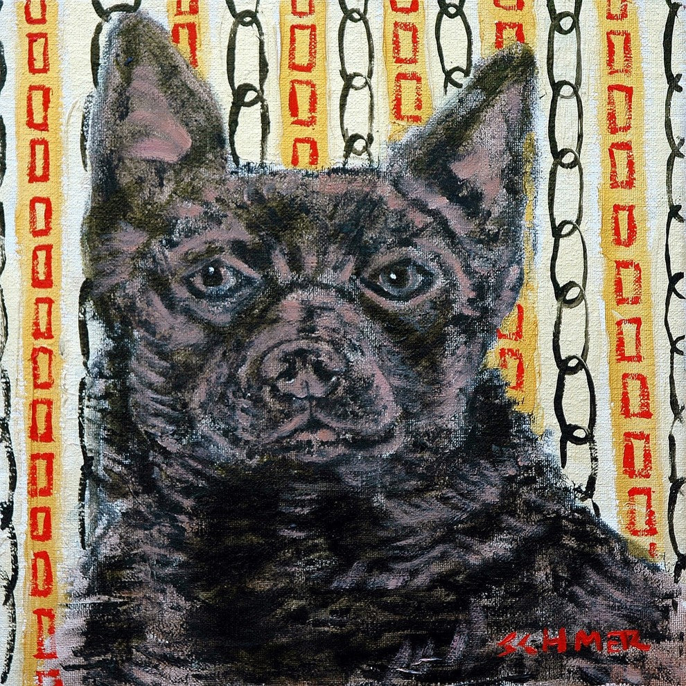 "Australian Kelpie" Painting Print on Wrapped Canvas, 24"x24"