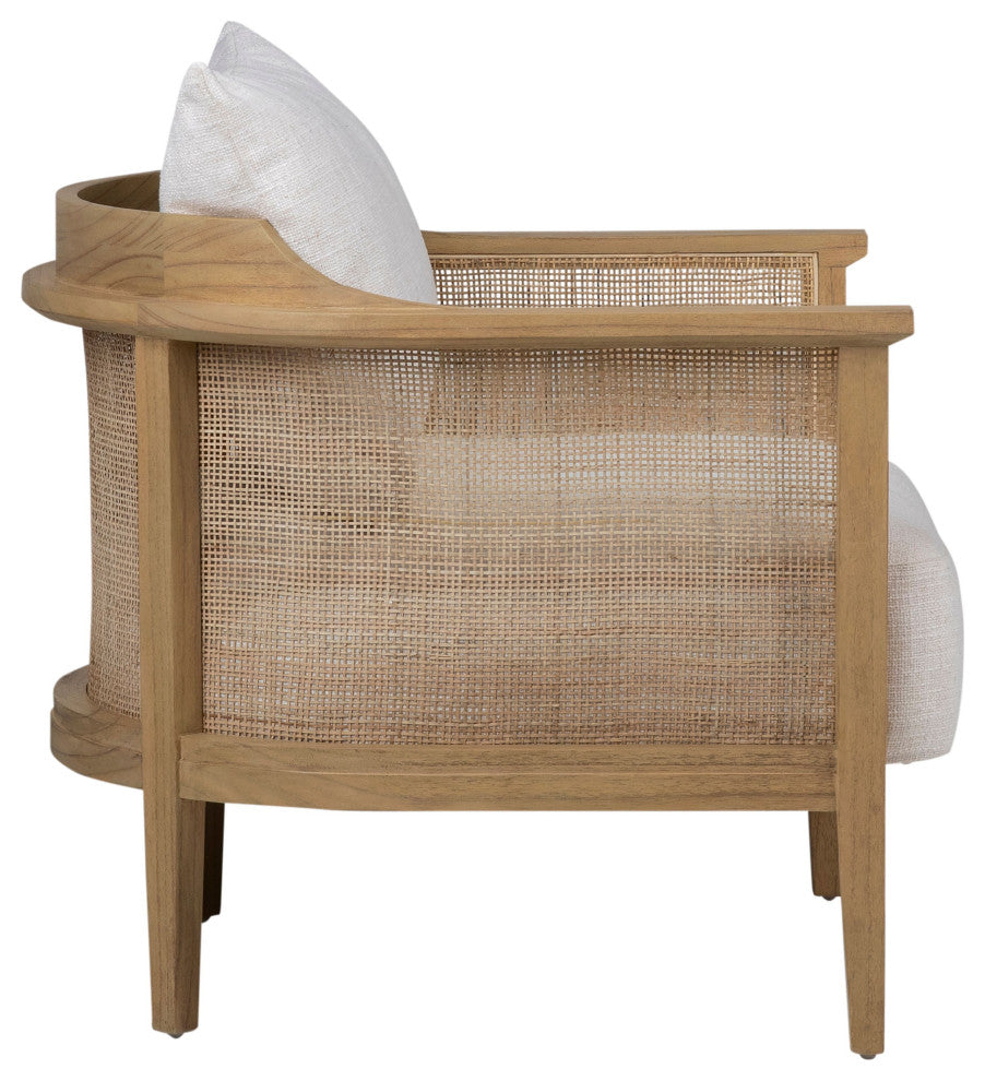 Madison Polyester Blend Upholstered Occasional Chair, Off-White