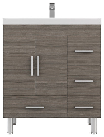 Ripley 30" Modern Bathroom Vanity Set, Gray