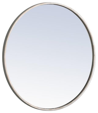 Elegant Decor Eternity 24" Round Metal Frame Mirror in Silver