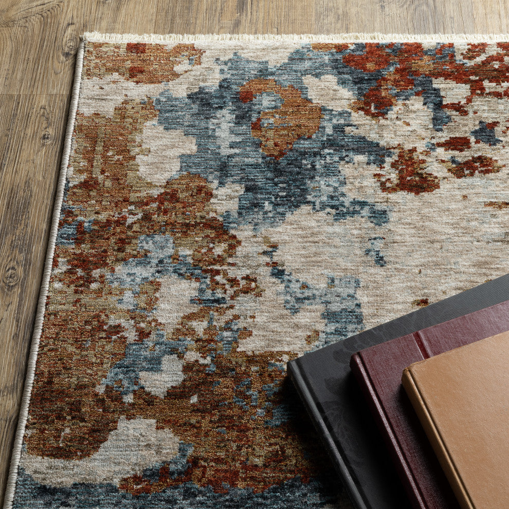 Harlan Modern Cosmic Splash Polyester Area Rug Runner 2'3" x 7'6"