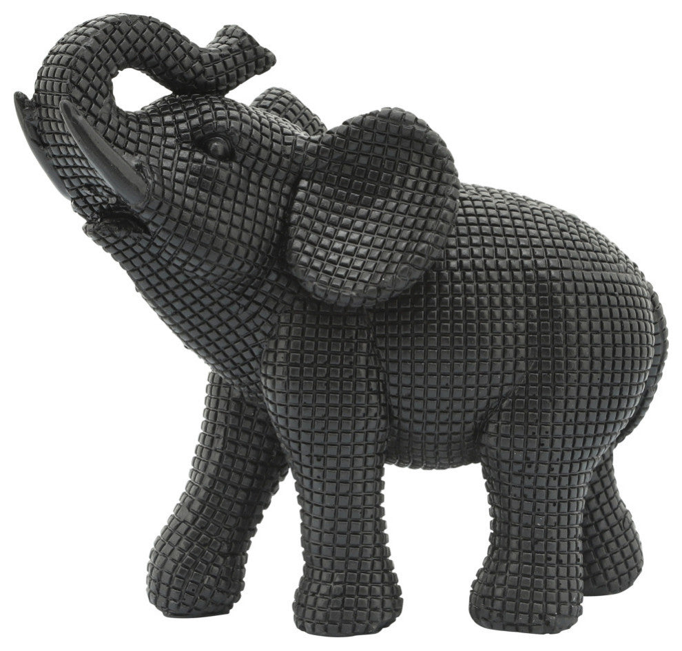 Resin 7" Elephant Table Accent, Black