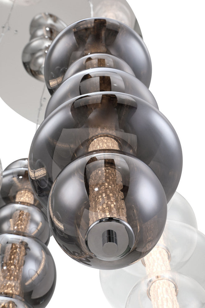 Atomo 4L 30" Chrome Mix Chandelier
