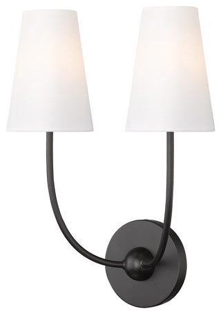 Z-LITE 2-Light Wall Sconce, Matte Black