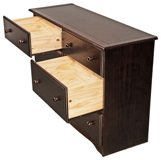 100% Solid Wood Double Dresser, Java