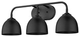 Zoey 3 Light Bath Vanity, Matte Black With Black