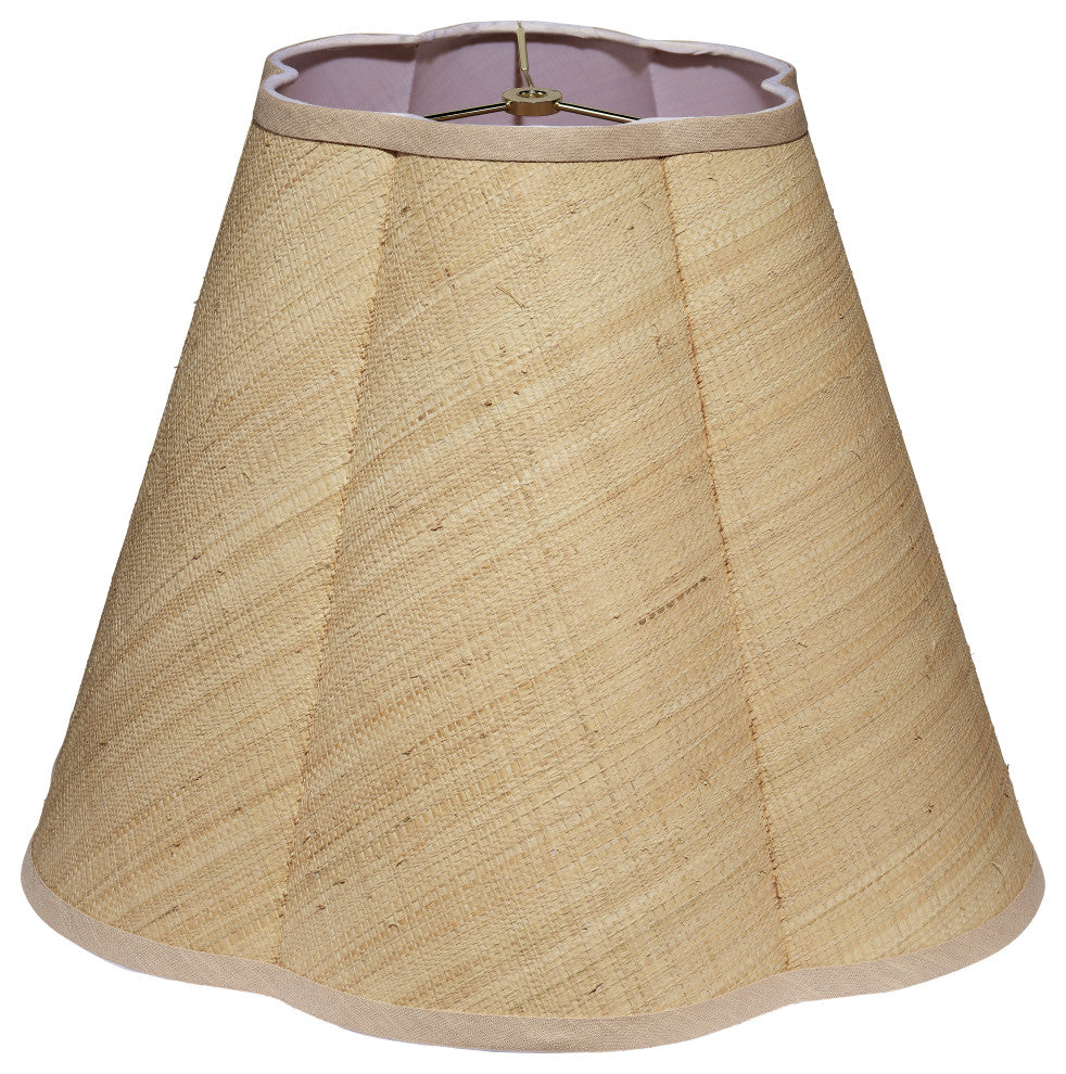 Scalloped Lamp Shade, Raffia, Large