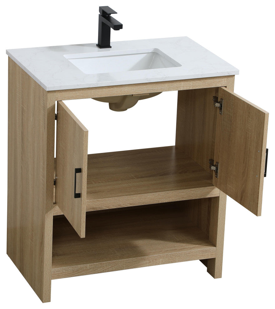 Home Living 30" Single Bathroom Vanity, Mango Wood