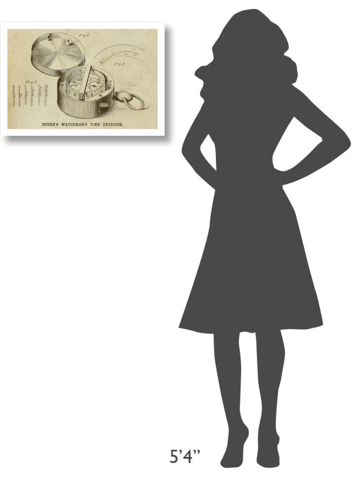 "Buerk's Watchman's Time Detector" Digital Paper Print by Inventions, 24"x17"