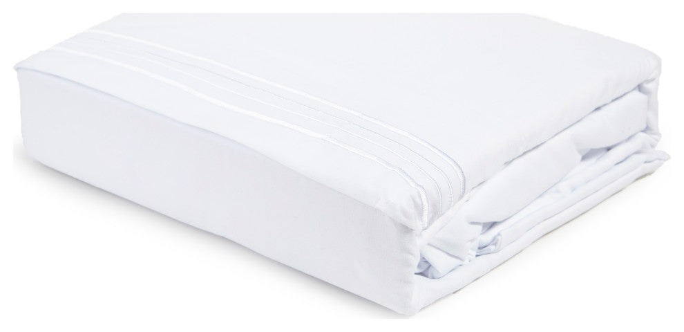 Linum Home Textiles 1800 TC Brushed Microfiber Sheet Set with 4 Line Embroidery