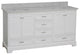 Harper 72" Double Bathroom Vanity, White, Carrara Marble