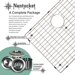 Nantucket 36" Pro Series Oversized Rectangle Undermount Stainless Kitchen Sink