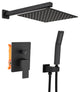 12" Wall Mounted Shower System Shower Combo, Matte Black