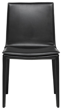 Elite Living Hilton (Set of 2) Modern Leather Upholstered Dining Chair, Black