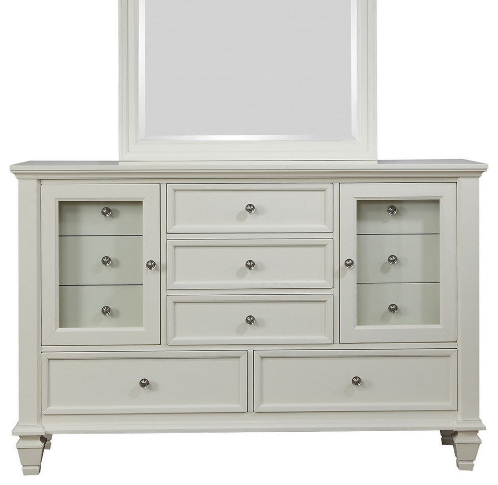 Wood Dresser with 11 Drawers, White