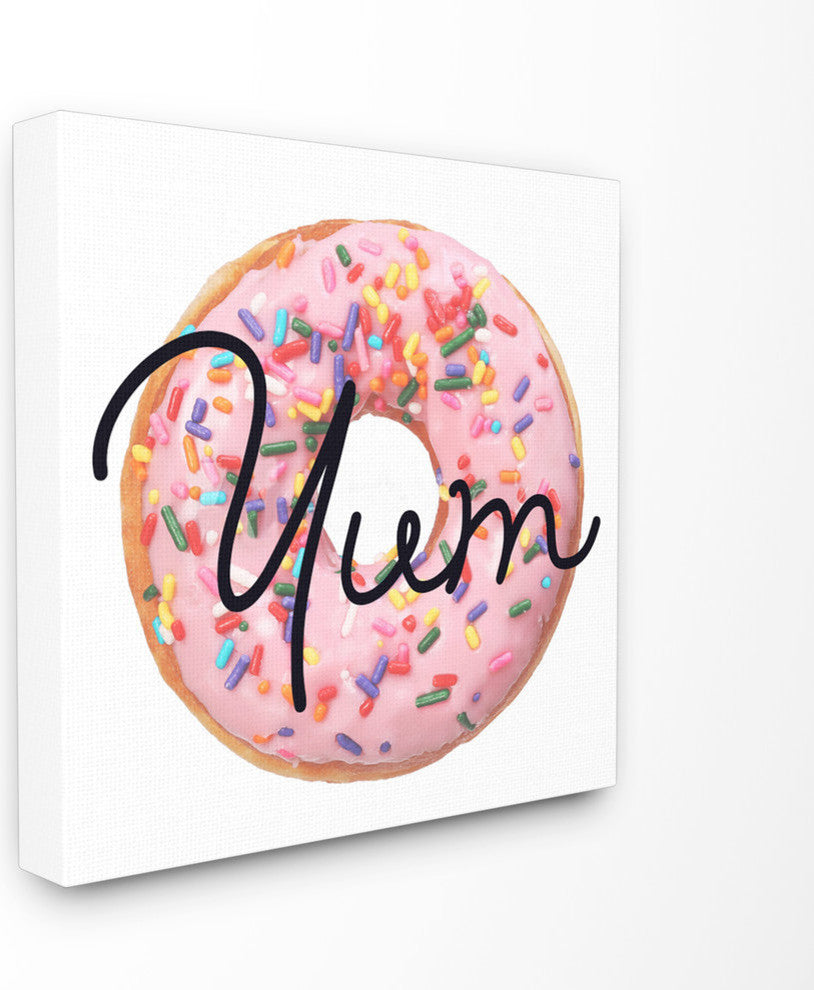 Yum Sprinkle Donut, 17"x17", Stretched Canvas Wall Art
