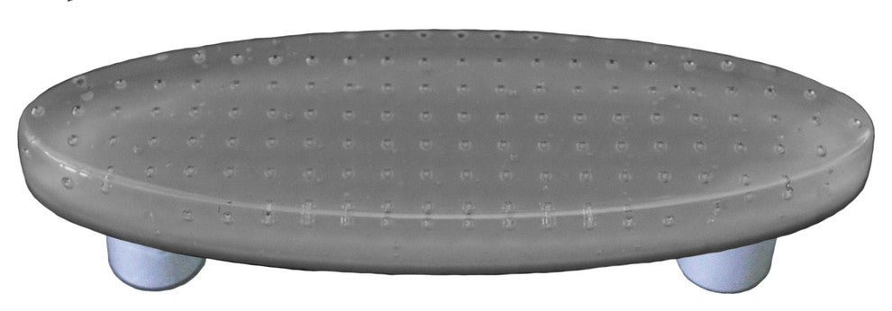 Art Glass Bubbles Pull Oval, Black Post, Bubbles Deco Gray