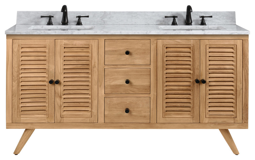 Avanity Harper Vanity Combo, Natural Teak, 60"