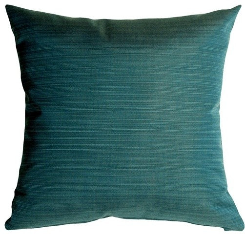 Pillow Decor - Sunbrella Dupione Deep Sea 20 x 20 Outdoor Throw Pillow