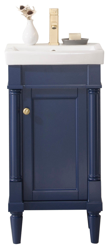 Legion Furniture Evarly Single-Sink Vanity, Blue, 18"