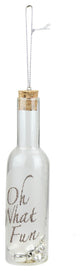 6" Wine Bottle With Jingle Bells Christmas Ornament
