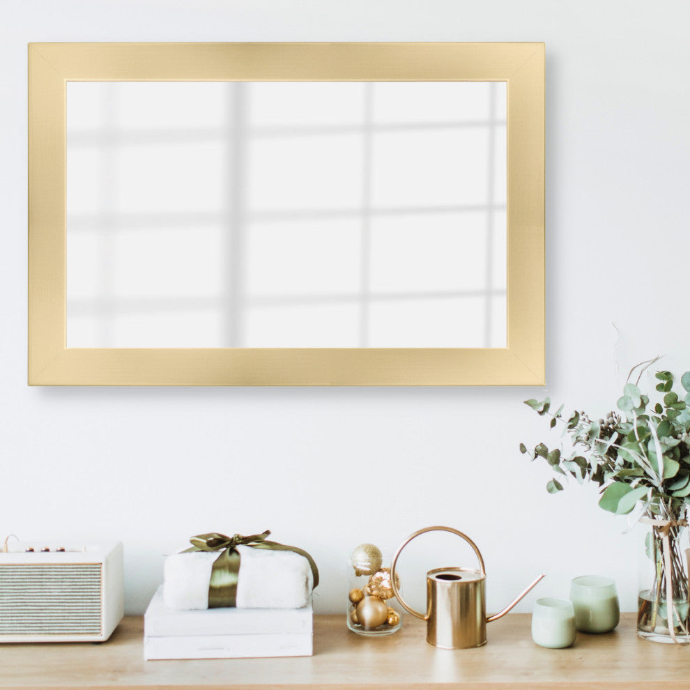 Pendleton Framed Wall Mirror, Champagne Gold, 28"x54"